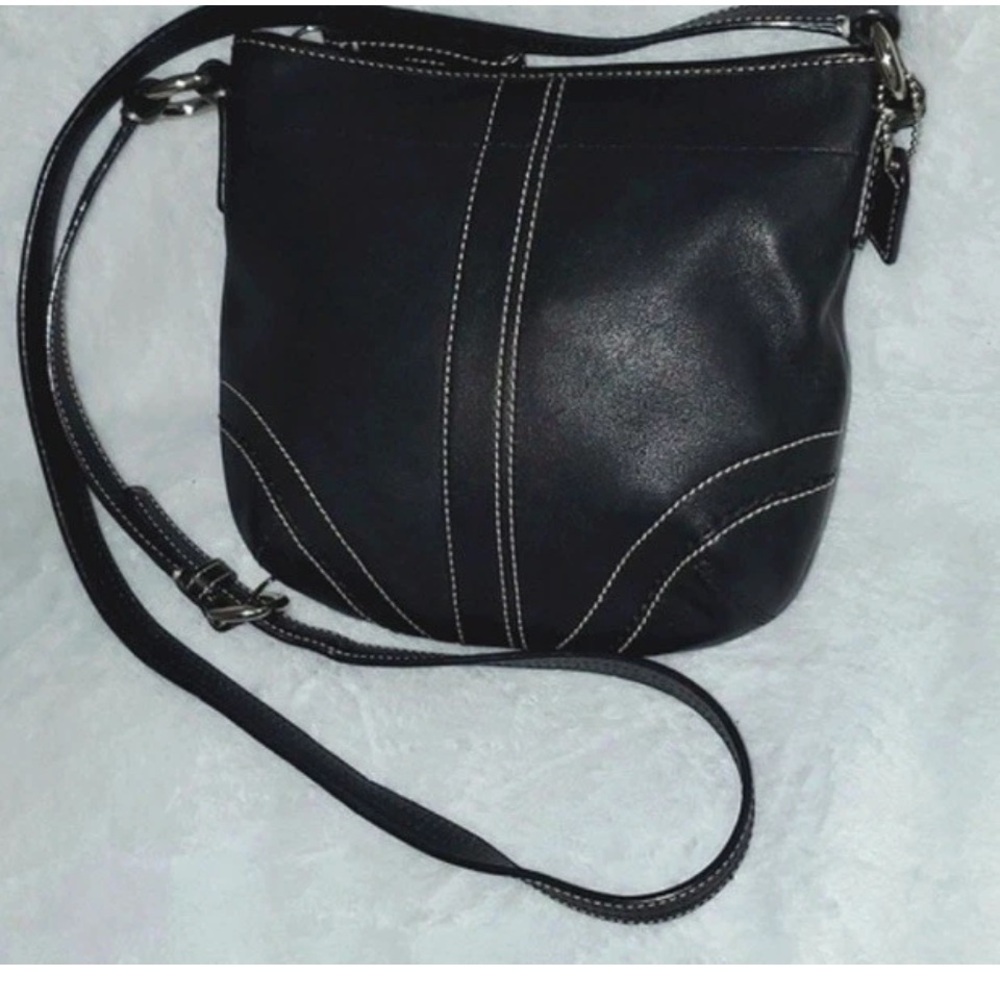 Coach Black Crossbody Bag with Contrast Stitching